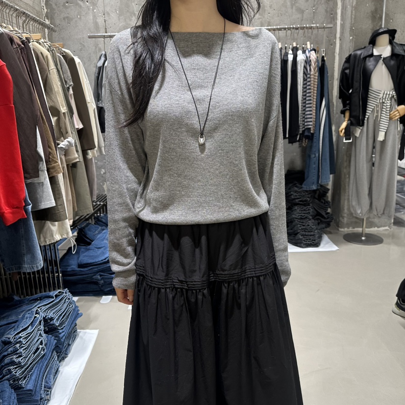 JUNI韓國代購㊣女裝新款職業推薦人氣25秋冬真品針織衫船領my juni針織衫圖色3