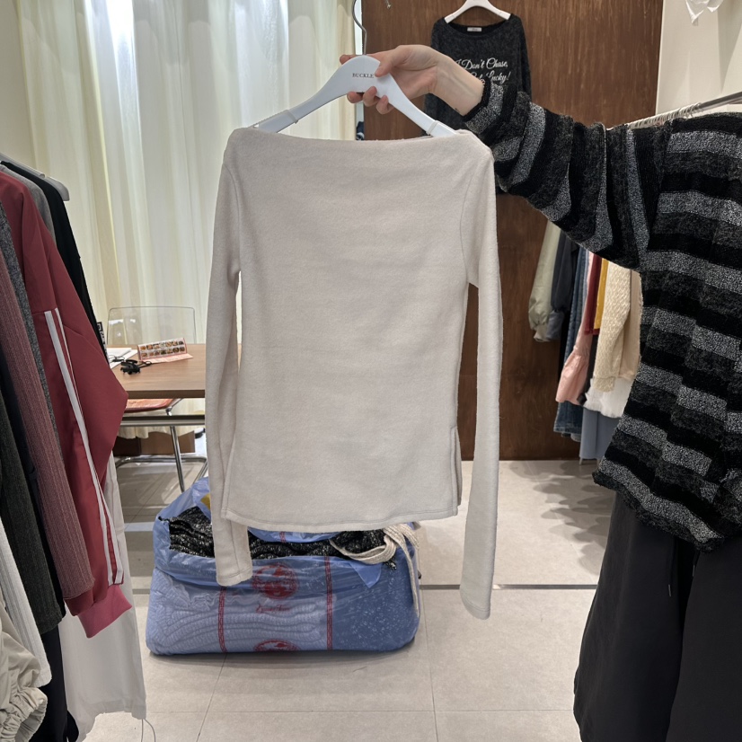 BUCKLE東大門㊣代購女裝新品職業人氣熱賣推薦真品長袖T恤柔軟BUCKLE長袖T恤圖色1