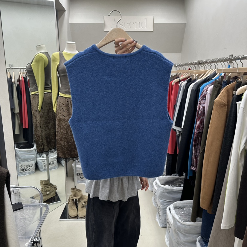 ASCEND韓國代購㊣女裝新品職業人氣推薦真品休閑時尚25秋冬馬甲ASCEND馬甲