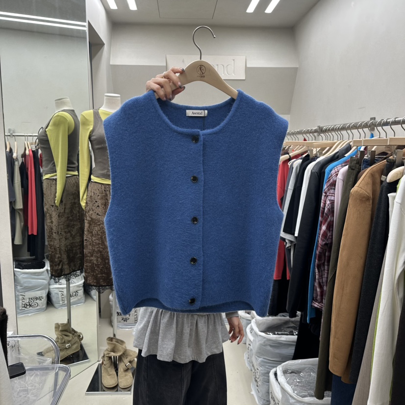 ASCEND韓國代購㊣女裝新品職業人氣推薦真品休閑時尚25秋冬馬甲ASCEND馬甲圖色1