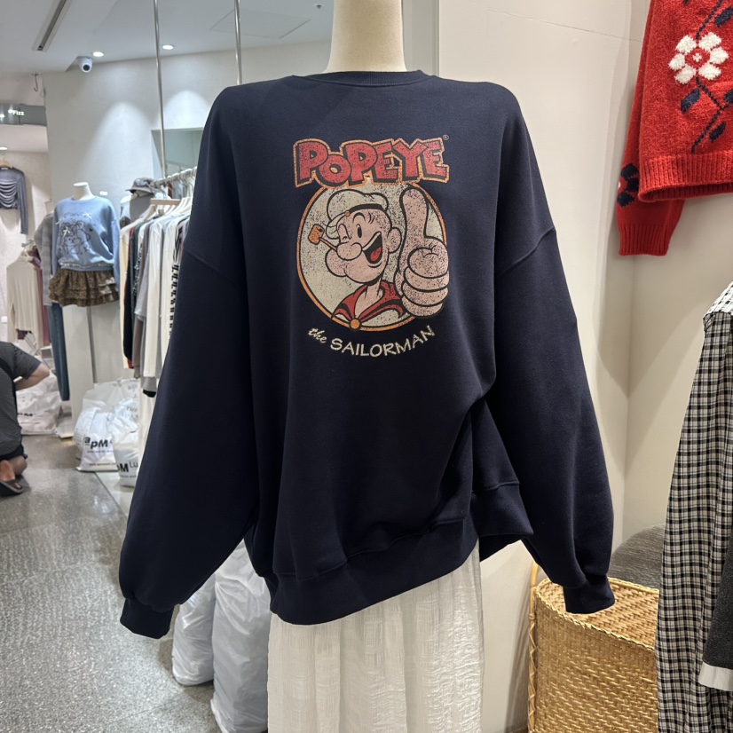ASSEMBLY韓國直郵㊣女士新品25秋冬真品人氣時尚衛衣大力水手ASSEMBLY衛衣圖色1