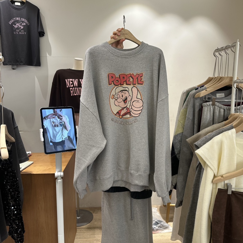 ASSEMBLY韓國直郵㊣女士新品25秋冬真品人氣時尚衛衣大力水手ASSEMBLY衛衣圖色2