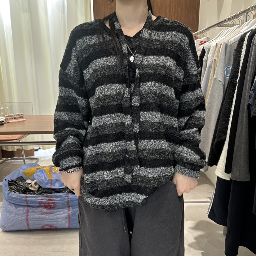 BUCKLE東大門㊣直郵女士新品熱賣人氣25秋冬時尚針織衫含脖帶BUCKLE針織衫