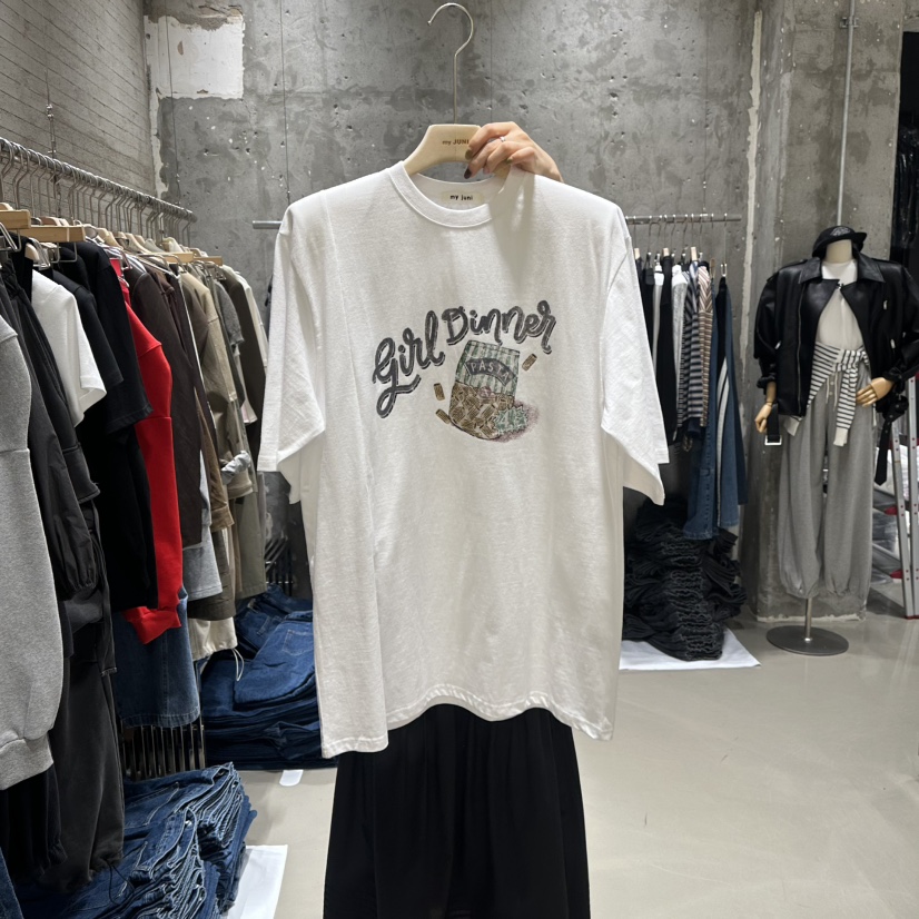 JUNI韓國代購㊣女裝新品真品休閑推薦25秋冬時尚熱賣職業T恤my juniT恤圖色1