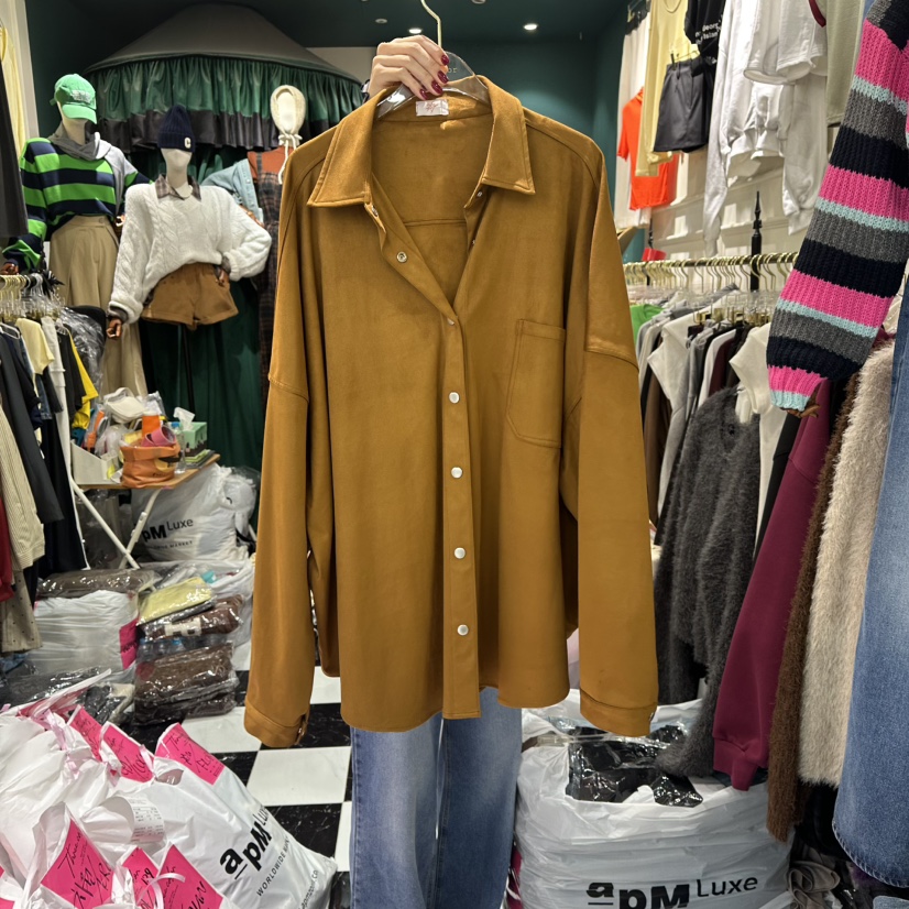 3COLOR韓國直郵㊣女裝新品25秋冬襯衫蕾絲衫絨面革Three color襯衫/蕾絲衫