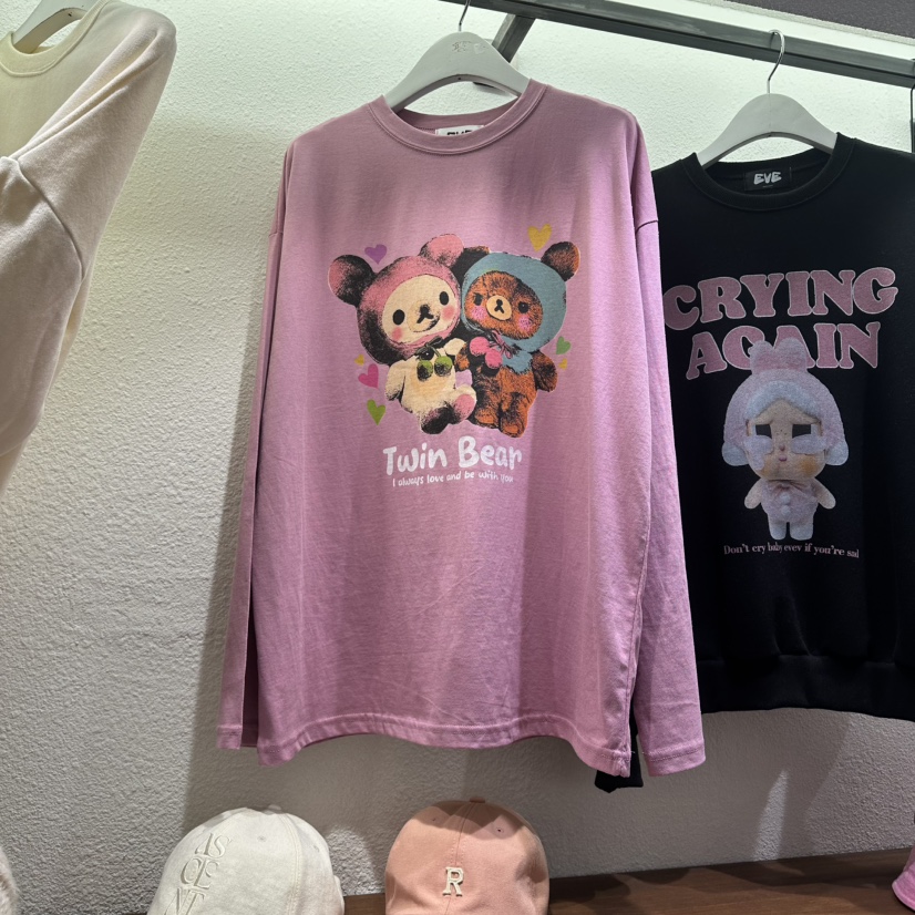 EVE韓國代購㊣女裝新品真品熱賣時尚職業推薦25秋冬長袖T恤EVE長袖T恤圖色1