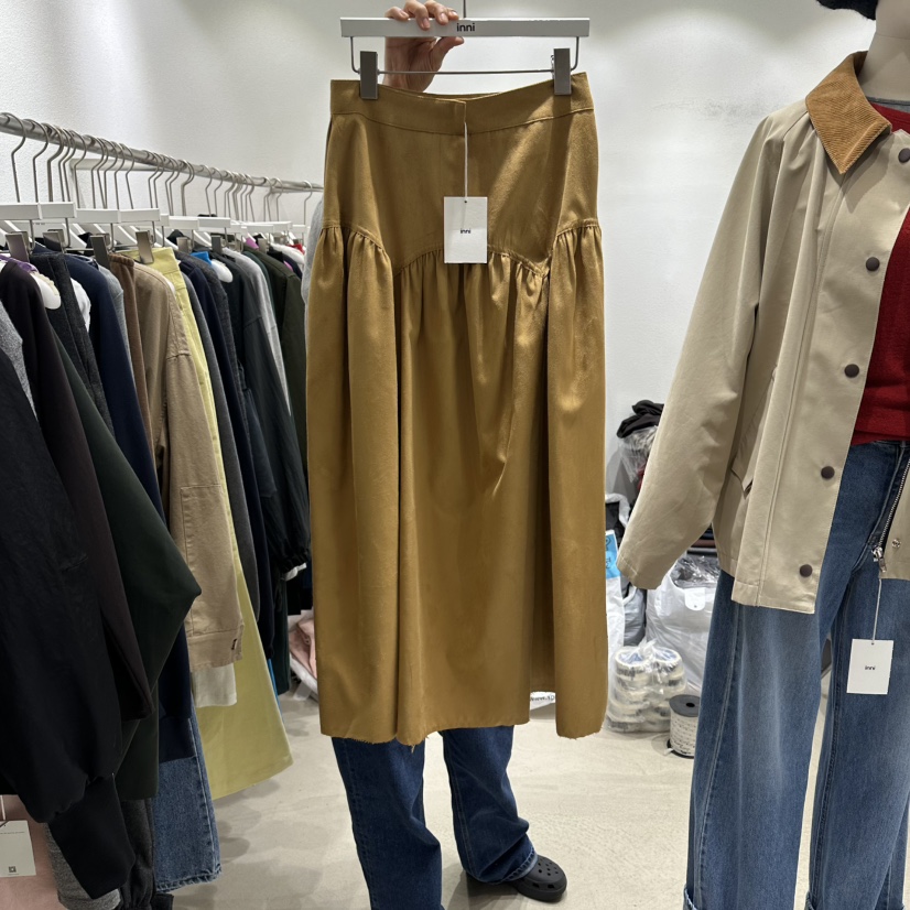 INNI韓國代購㊣女士新品熱賣推薦職業25秋冬人氣休閑時尚長裙inni長裙圖色1