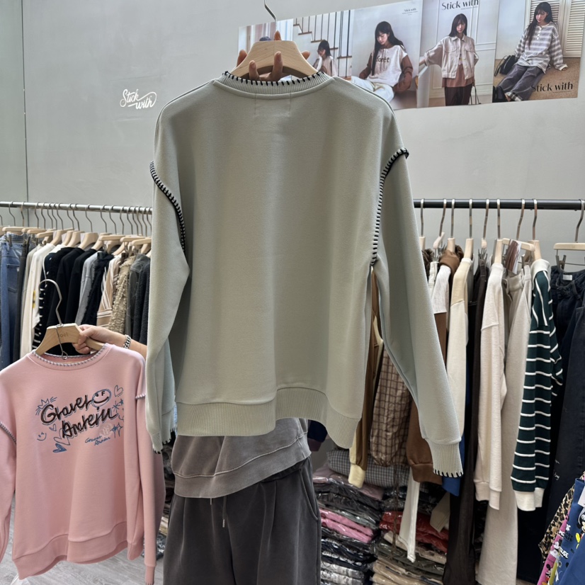 STICK WITH東大門㊣直郵女士新品職業真品人氣熱賣時尚衛衣STICK WITH衛衣