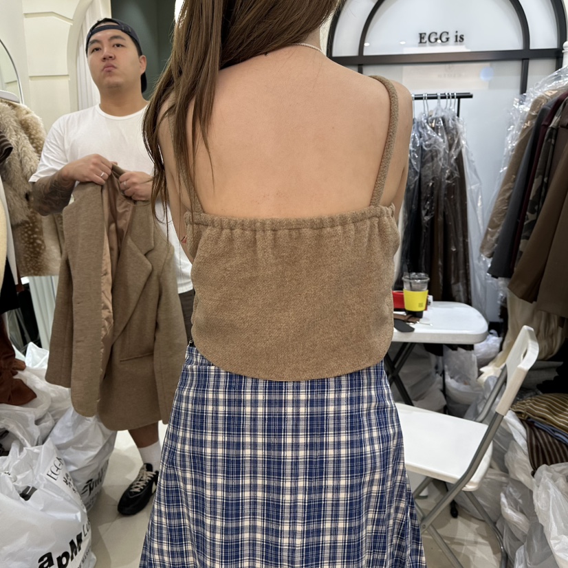 EGG IS東大門㊣直郵女裝新款人氣職業時尚吊帶背心羊毛緊身EGG IS吊帶/背心