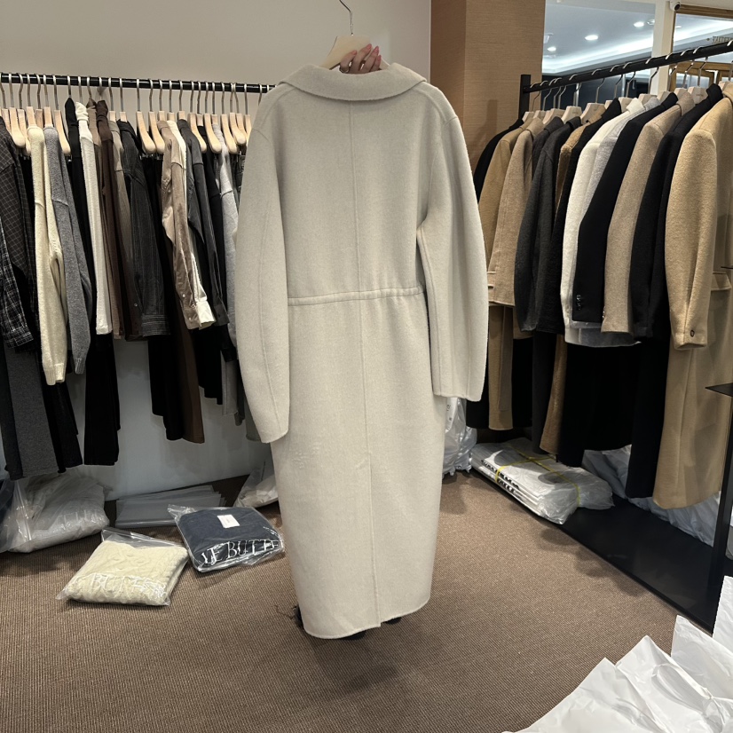 LE BUTTER韓國代購㊣女裝新品人氣真品休閑長款風衣手工制作LE BUTTER長款風衣