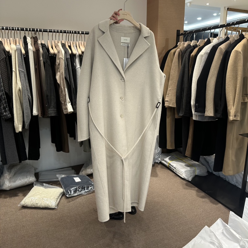 LE BUTTER韓國代購㊣女裝新品人氣真品休閑長款風衣手工制作LE BUTTER長款風衣圖色1