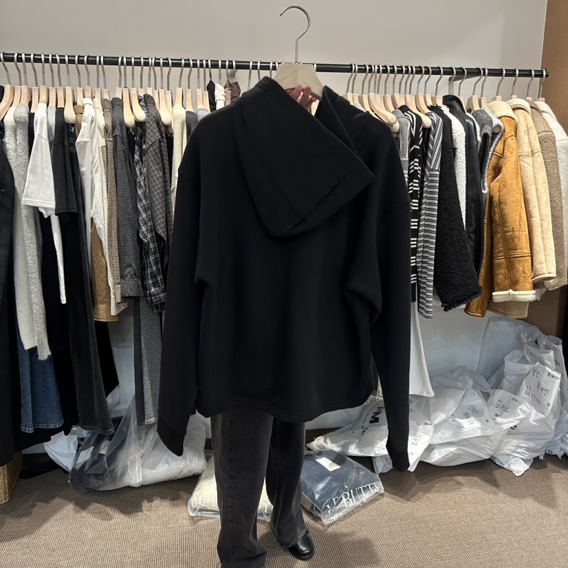 LE BUTTER東大門㊣代購女裝新品職業夾克拉鏈加絨寬松連帽LE BUTTER夾克