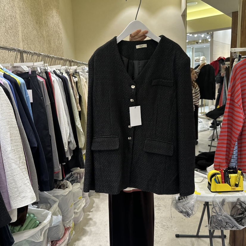 REFLAT韓國直郵㊣女士新品真品人氣25秋冬職業時尚夾克粗花呢REFLAT夾克