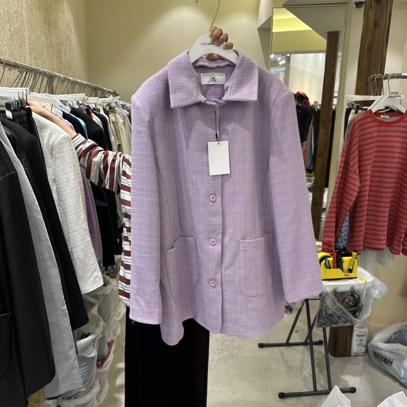 REFLAT東大門㊣代購女士新款真品時尚職業熱賣休閑夾克粗花呢REFLAT夾克圖色2