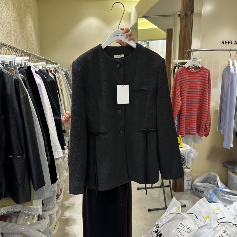 REFLAT東大門㊣代購女裝新品真品時尚25秋冬職業夾克粗花呢REFLAT夾克