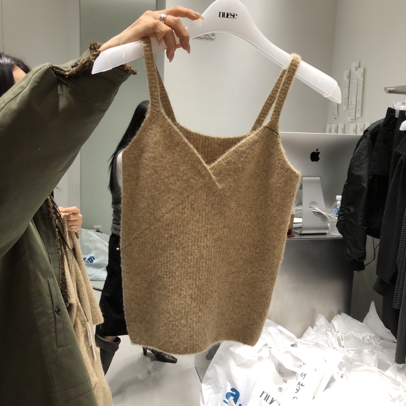 NUESE東大門㊣代購女裝新品推薦時尚人氣25秋冬休閑吊帶背心NUESE吊帶/背心