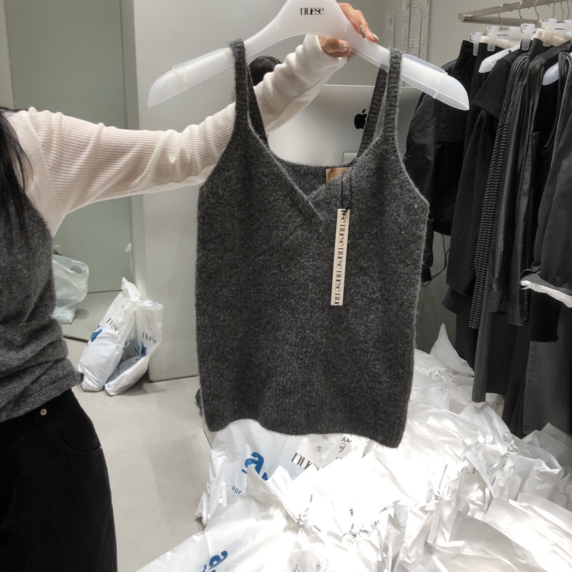 NUESE東大門㊣代購女裝新品推薦時尚人氣25秋冬休閑吊帶背心NUESE吊帶/背心圖色2