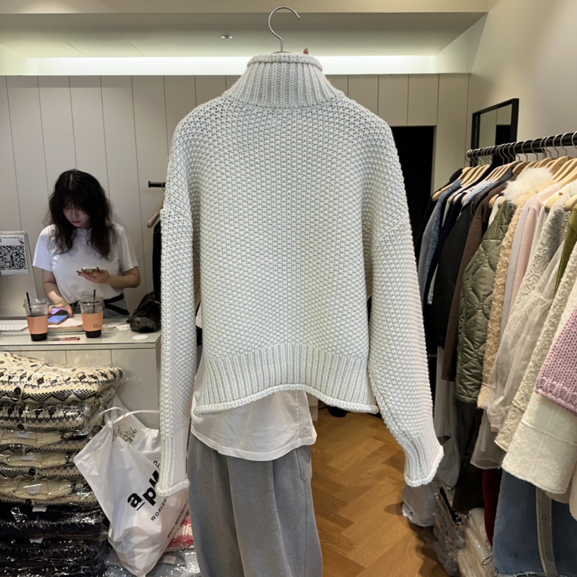 ARC東大門㊣代購女裝新品休閑推薦職業25秋冬針織衫華夫格羊毛ARC EN CIEL針織衫