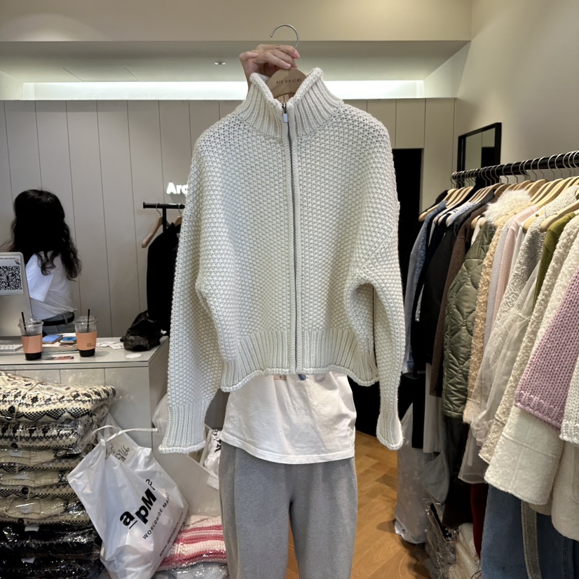 ARC東大門㊣代購女裝新品休閑推薦職業25秋冬針織衫華夫格羊毛ARC EN CIEL針織衫圖色1