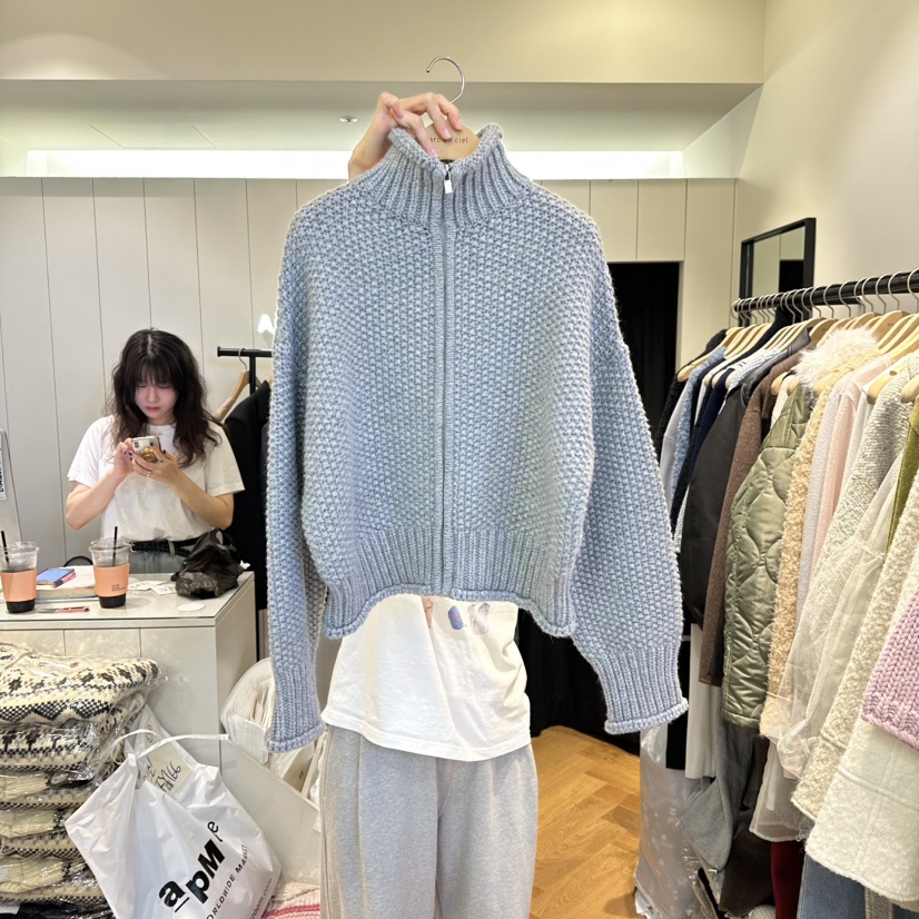 ARC東大門㊣代購女裝新品休閑推薦職業25秋冬針織衫華夫格羊毛ARC EN CIEL針織衫圖色2