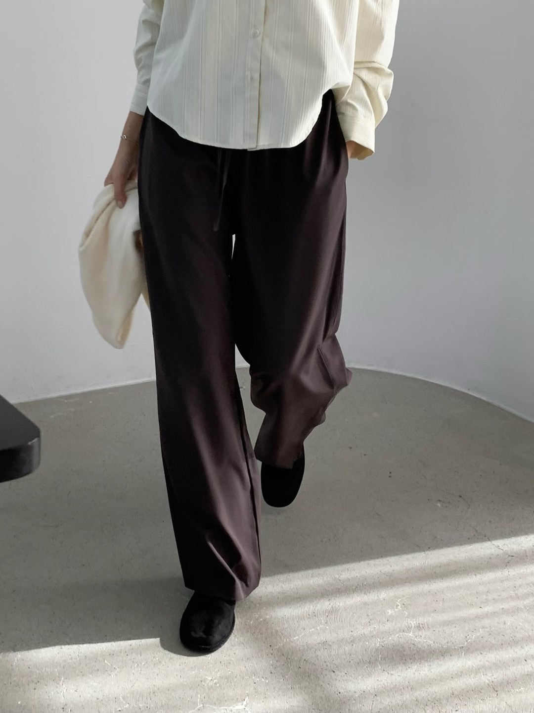FLAT WHITE東大門㊣實拍女士新品休閑25秋冬人氣推薦休閑褲FLAT WHITE休閑褲