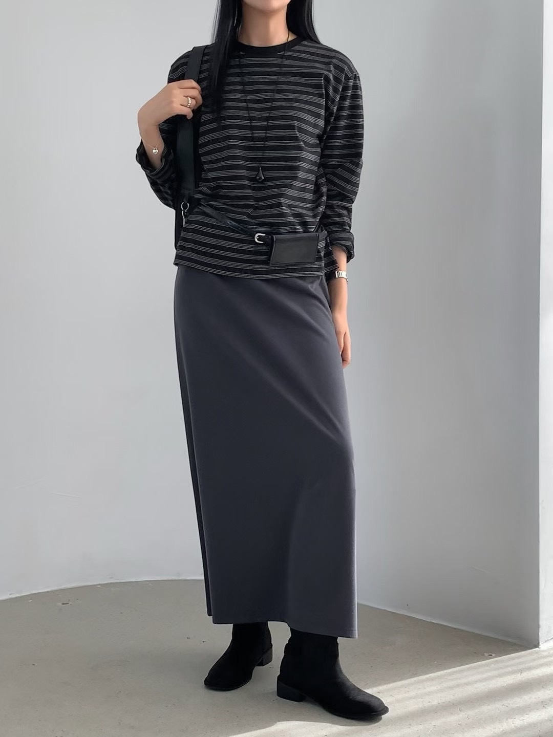 FLAT WHITE東大門㊣實拍女士新品職業真品推薦人氣休閑長裙FLAT WHITE長裙
