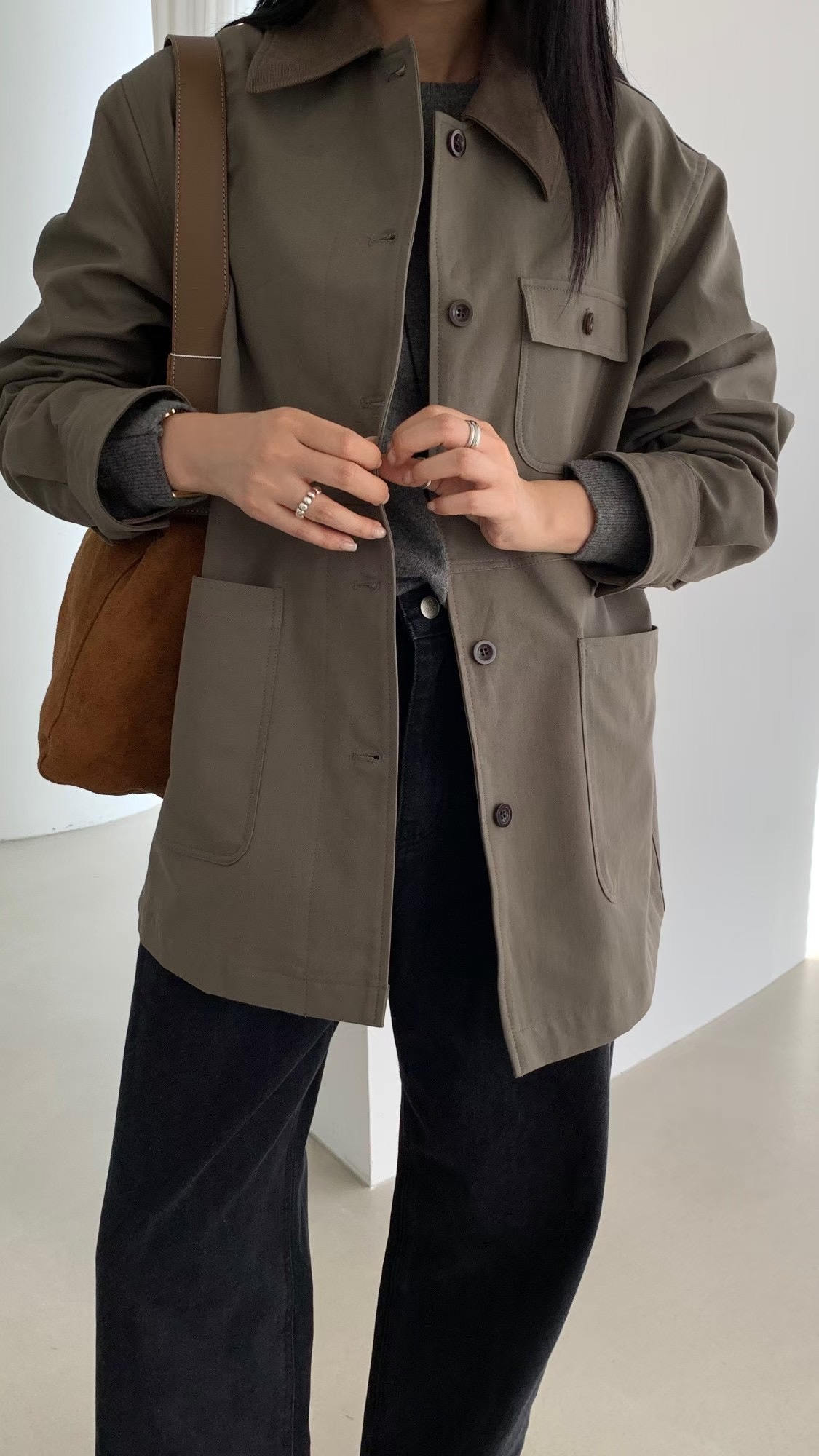 FLAT WHITE東大門㊣代購女士新款時尚推薦休閑職業熱賣夾克FLAT WHITE夾克圖色1