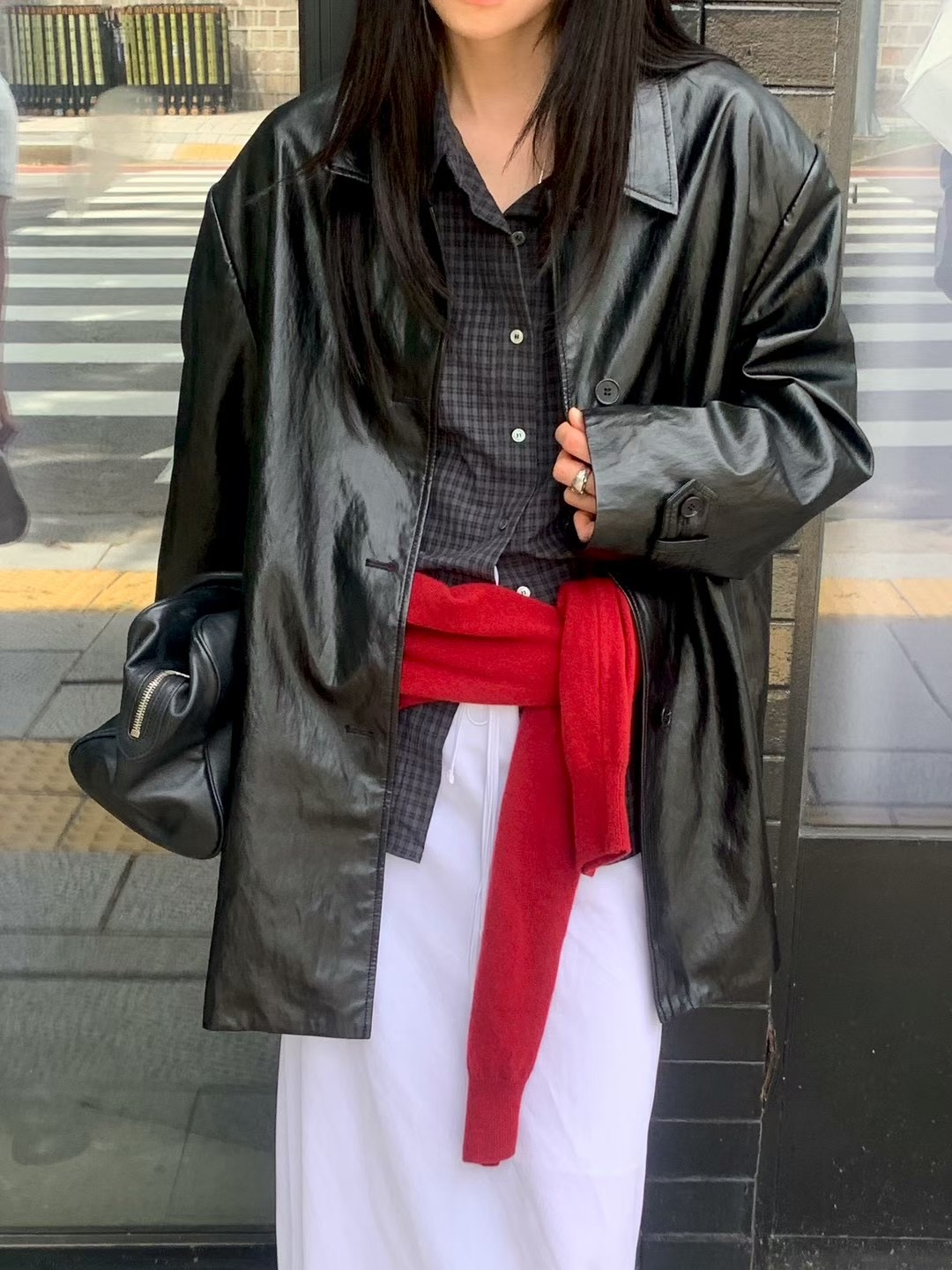 FLAT WHITE東大門㊣實拍女裝新款25秋冬推薦人氣休閑真品夾克FLAT WHITE夾克
