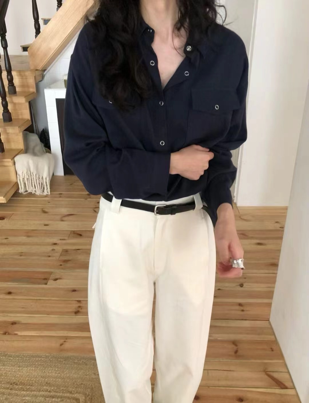 WEATHER韓國代購㊣女裝新品職業休閑人氣推薦25秋冬襯衫蕾絲衫GOBSLMURI-ot襯衫/蕾絲衫