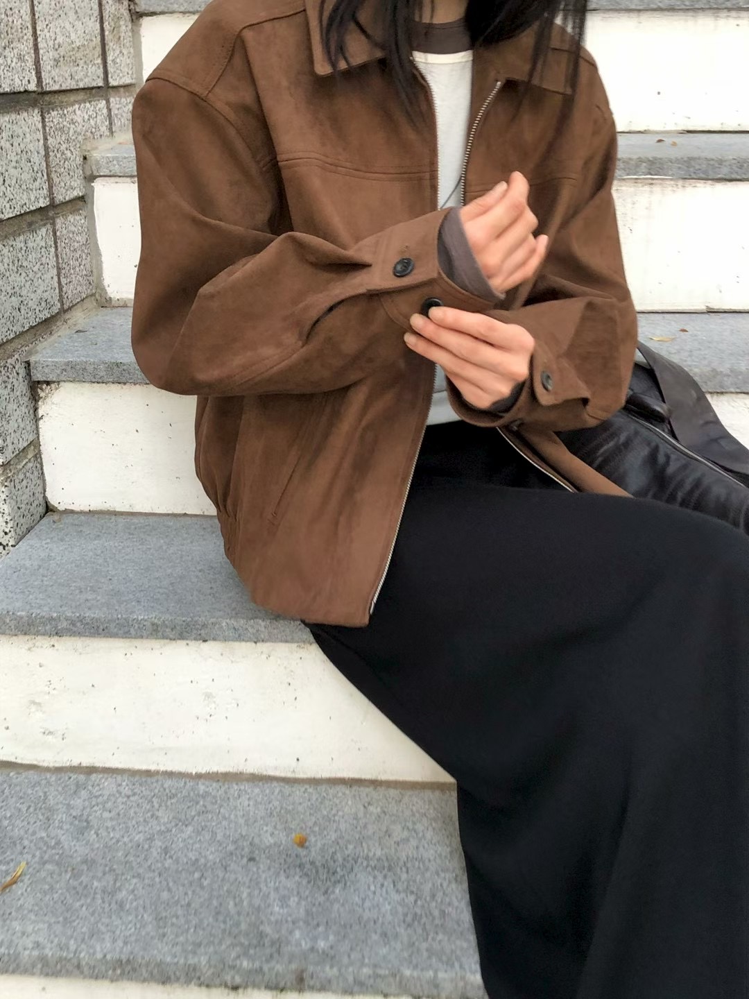 FLAT WHITE東大門㊣直郵女士新款真品職業熱賣25秋冬推薦夾克FLAT WHITE夾克