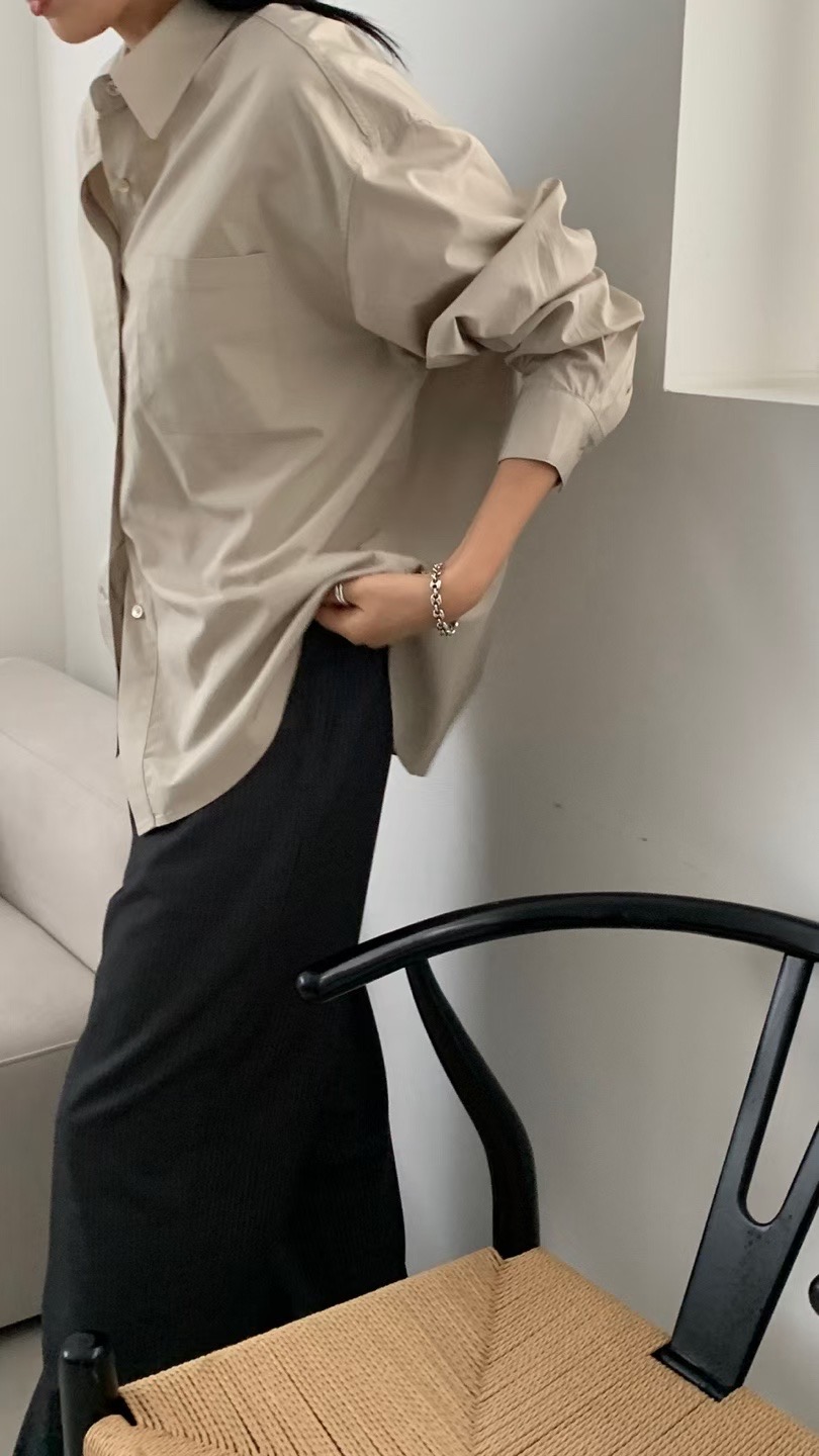 FLAT WHITE韓國代購㊣女裝新品真品休閑人氣25秋冬襯衫蕾絲衫FLAT WHITE襯衫/蕾絲衫