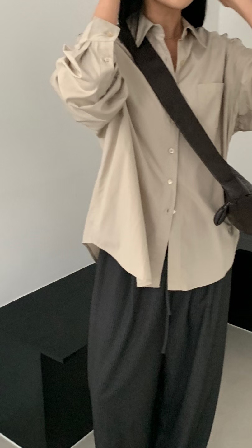 FLAT WHITE韓國代購㊣女裝新品真品休閑人氣25秋冬襯衫蕾絲衫FLAT WHITE襯衫/蕾絲衫圖色2