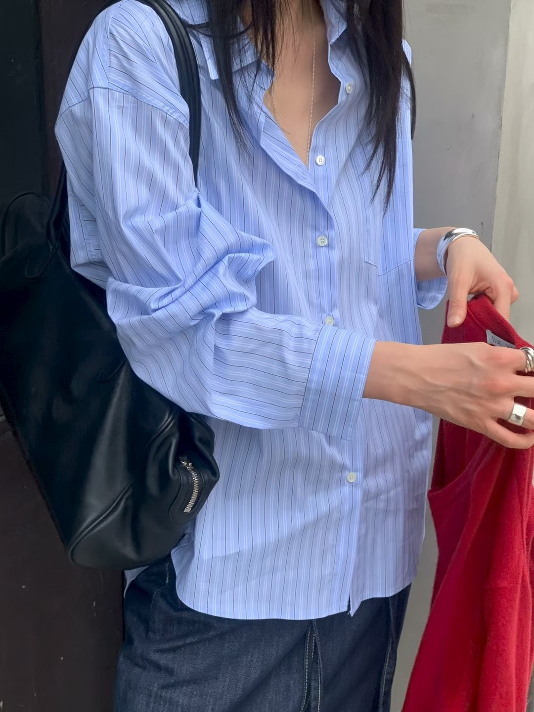 FLAT WHITE東大門㊣直郵女士新款真品休閑熱賣人氣襯衫蕾絲衫FLAT WHITE襯衫/蕾絲衫圖色2