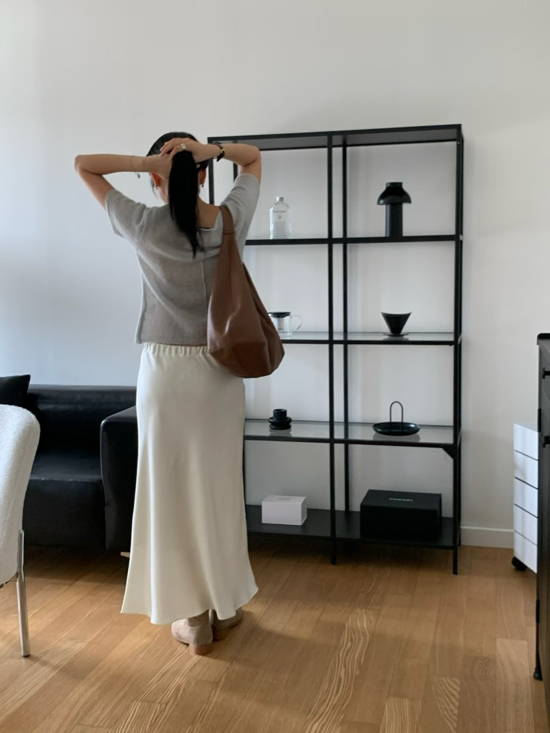FLAT WHITE韓國代購㊣女士新品休閑職業真品推薦人氣時尚長裙FLAT WHITE長裙