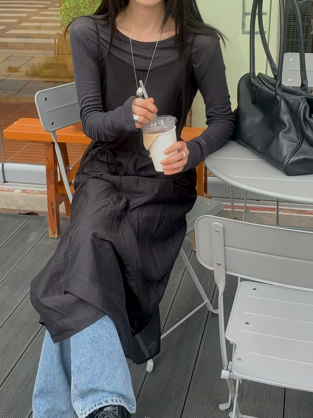 FLAT WHITE韓國直郵㊣女裝新品熱賣真品職業連衣裙不含內搭FLAT WHITE連衣裙圖色2