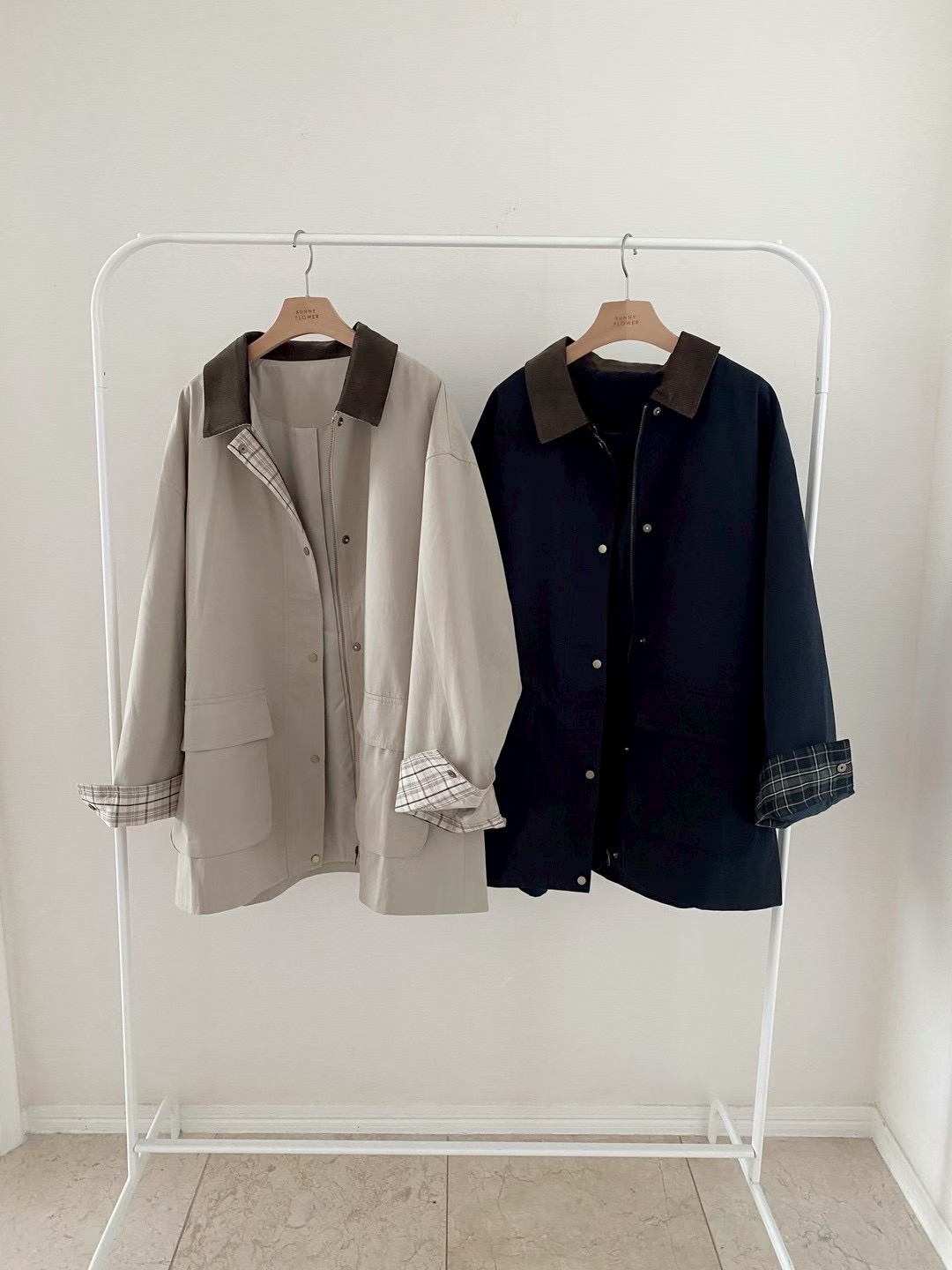 BUNNYFLOWER2東大門㊣直郵女士新品25秋冬推薦休閑夾克口袋BUNNYFLOWER2夾克