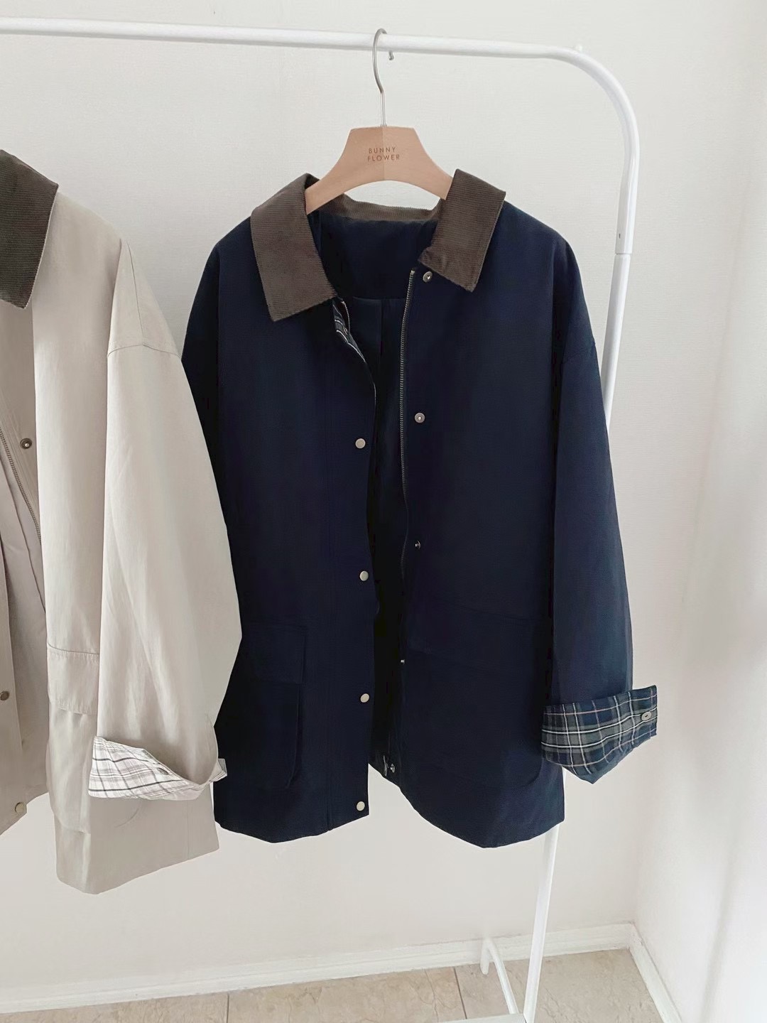 BUNNYFLOWER2東大門㊣直郵女士新品25秋冬推薦休閑夾克口袋BUNNYFLOWER2夾克圖色2