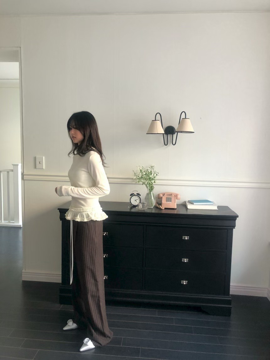 BUNNYFLOWER2東大門㊣實拍女士新品職業25秋冬真品人氣長袖T恤BUNNYFLOWER2長袖T恤