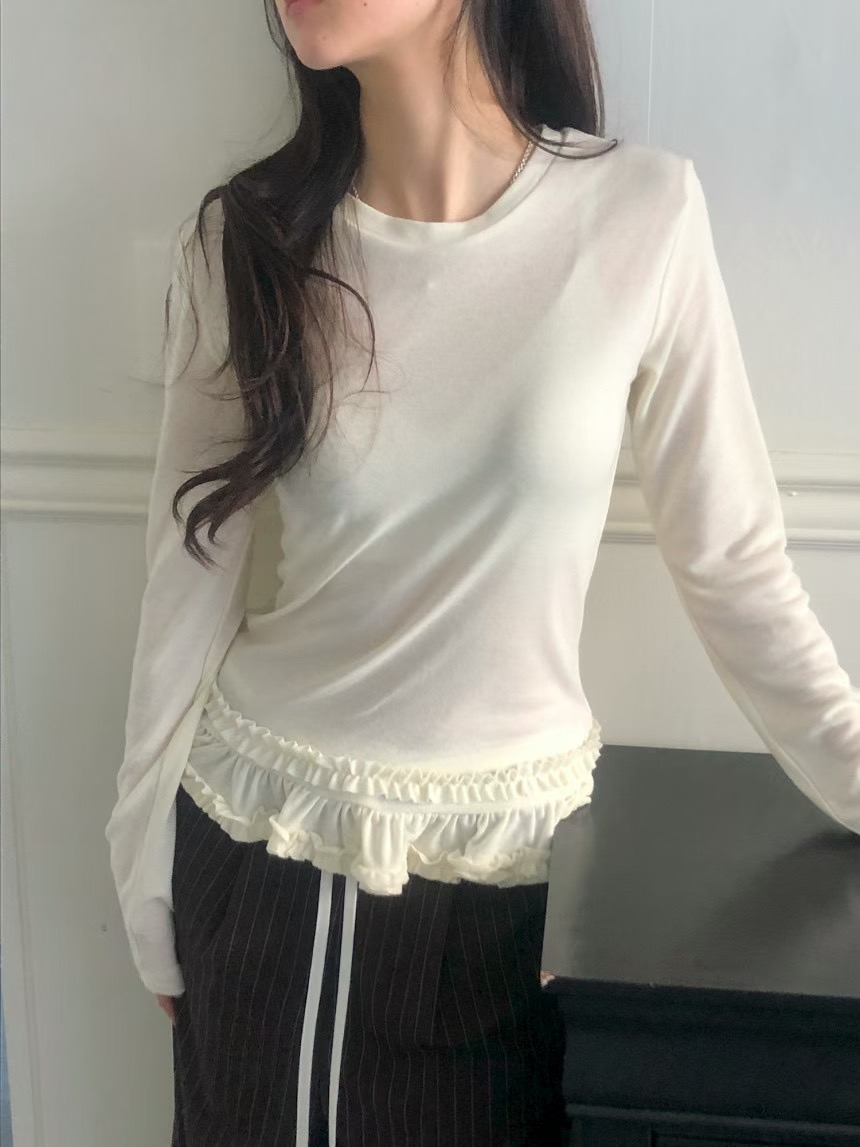 BUNNYFLOWER2東大門㊣實拍女士新品職業25秋冬真品人氣長袖T恤BUNNYFLOWER2長袖T恤