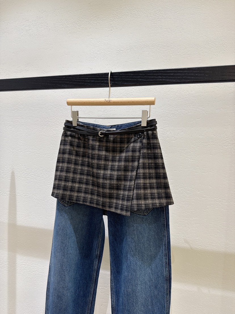 NDE東大門㊣實拍女士新品休閑時尚熱賣職業推薦短裙不含腰帶NDE短裙圖色2