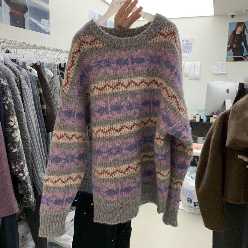 SOLD OUT東大門㊣代購女裝新款25秋冬推薦真品時尚毛衣羊毛SOLD OUT毛衣圖色2