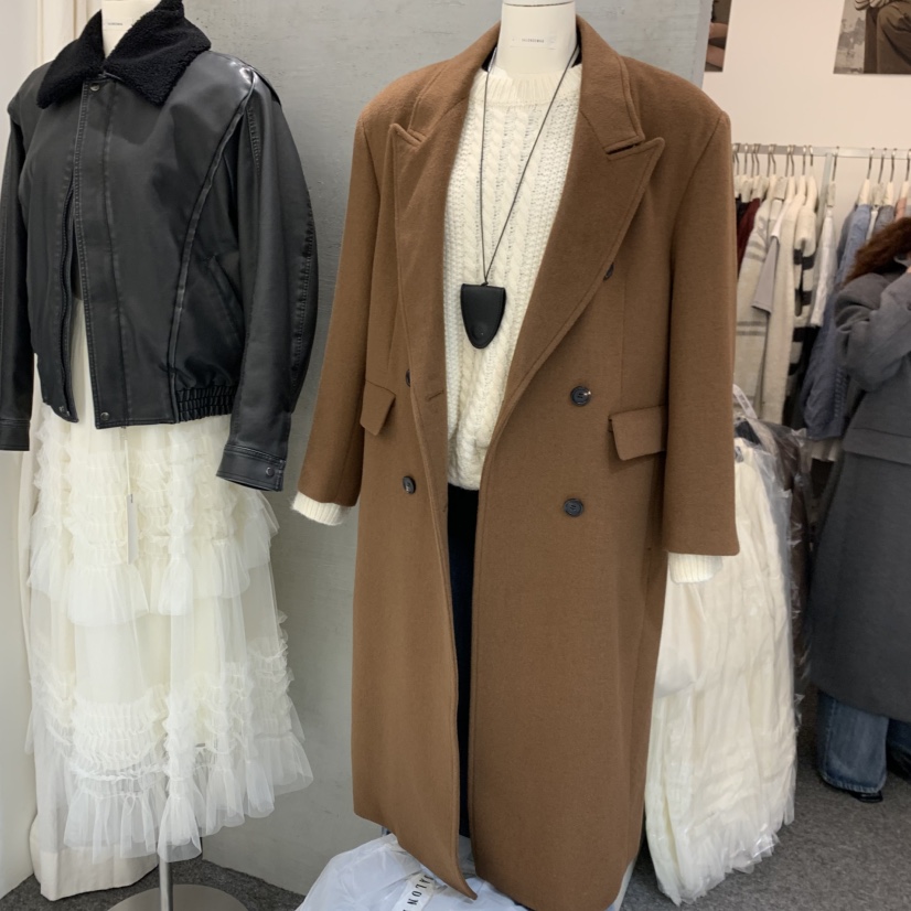 SALONDEMAG東大門㊣直郵女士新款25秋冬熱賣時尚中長款大衣SALONDEMAG中長款大衣