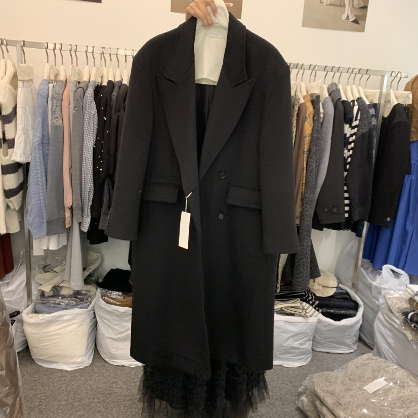 SALONDEMAG東大門㊣直郵女士新款25秋冬熱賣時尚中長款大衣SALONDEMAG中長款大衣圖色3