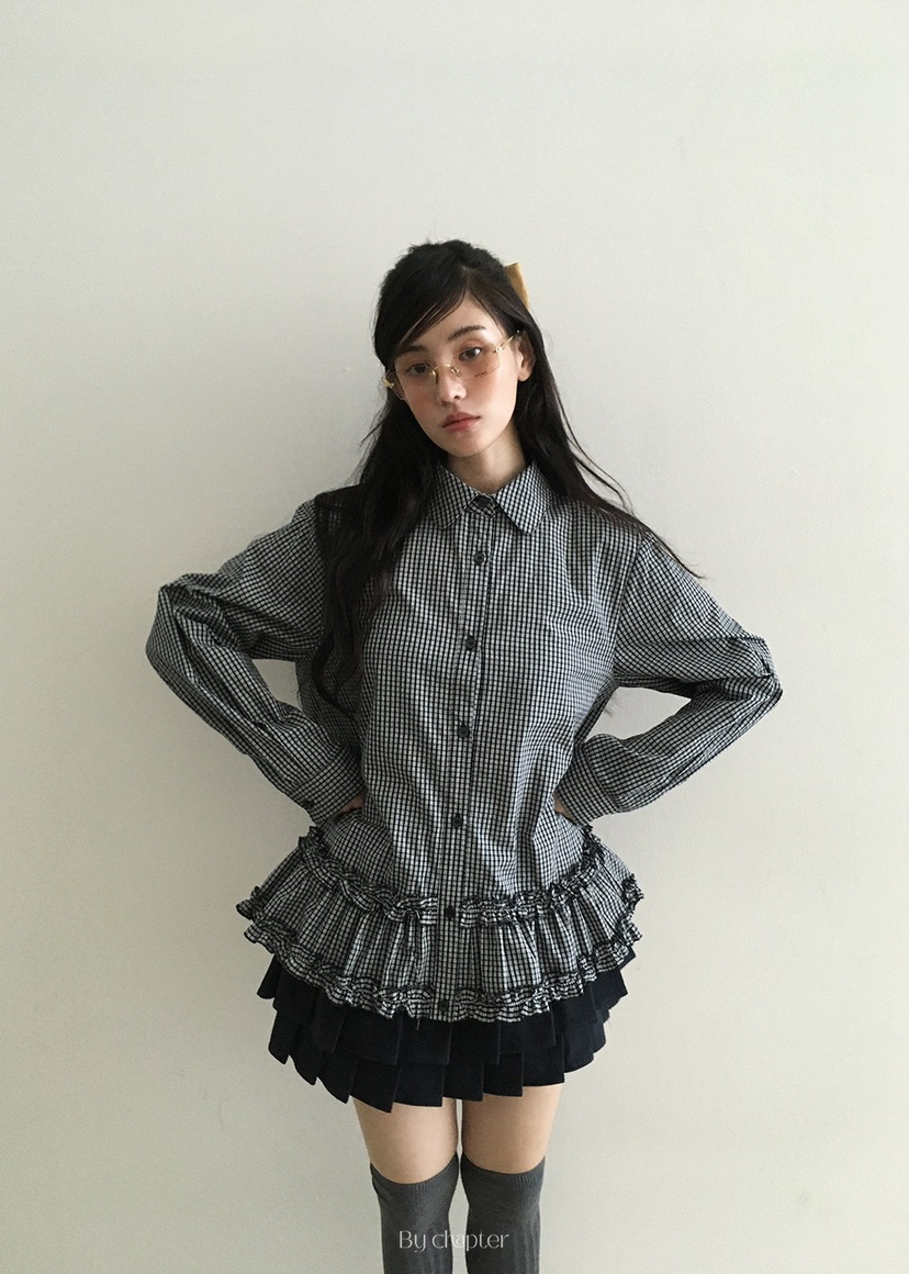 BY CHAPTER東大門㊣直郵女士新品時尚人氣休閑25秋冬襯衫蕾絲衫BY Chapter襯衫/蕾絲衫