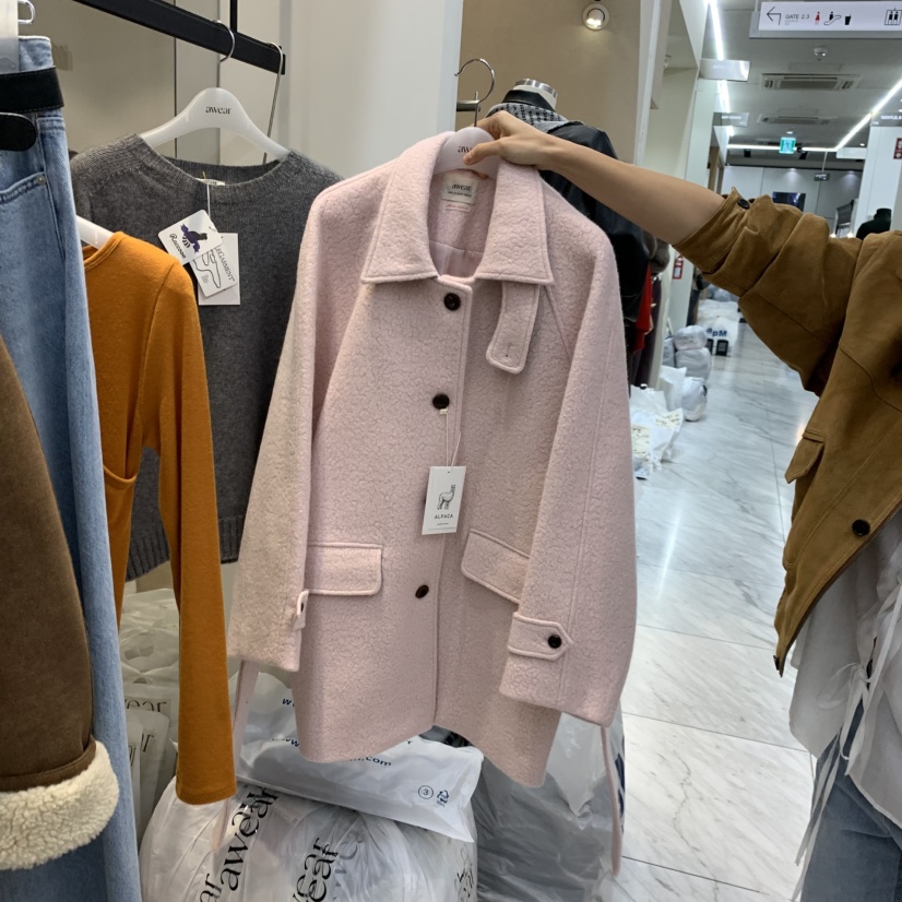 RUMIRU/AWEAR韓國代購㊣女裝新款25秋冬職業休閑中長款大衣awear/RUMIRU中長款大衣