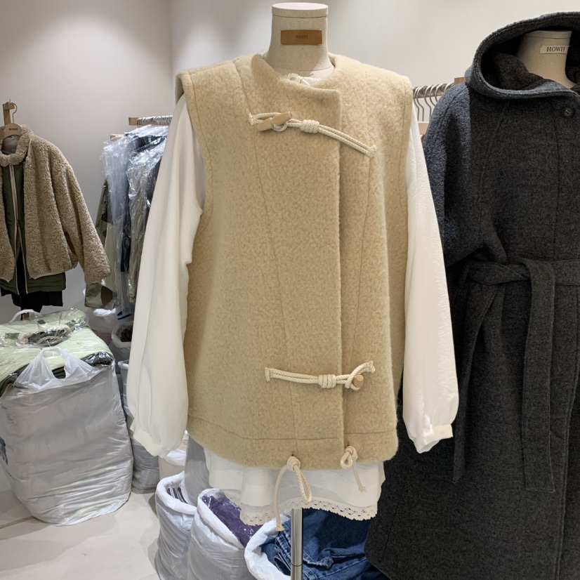 HOWFF東大門㊣實拍女裝新品25秋冬真品休閑馬甲不含內搭羊毛HOWFF馬甲