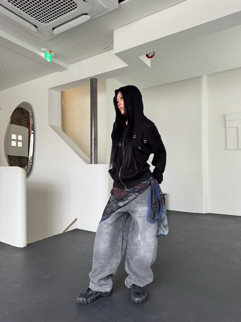 SEEOT東大門㊣直郵女裝新款推薦熱賣真品職業牛仔褲拉絨迷彩GGD牛仔褲