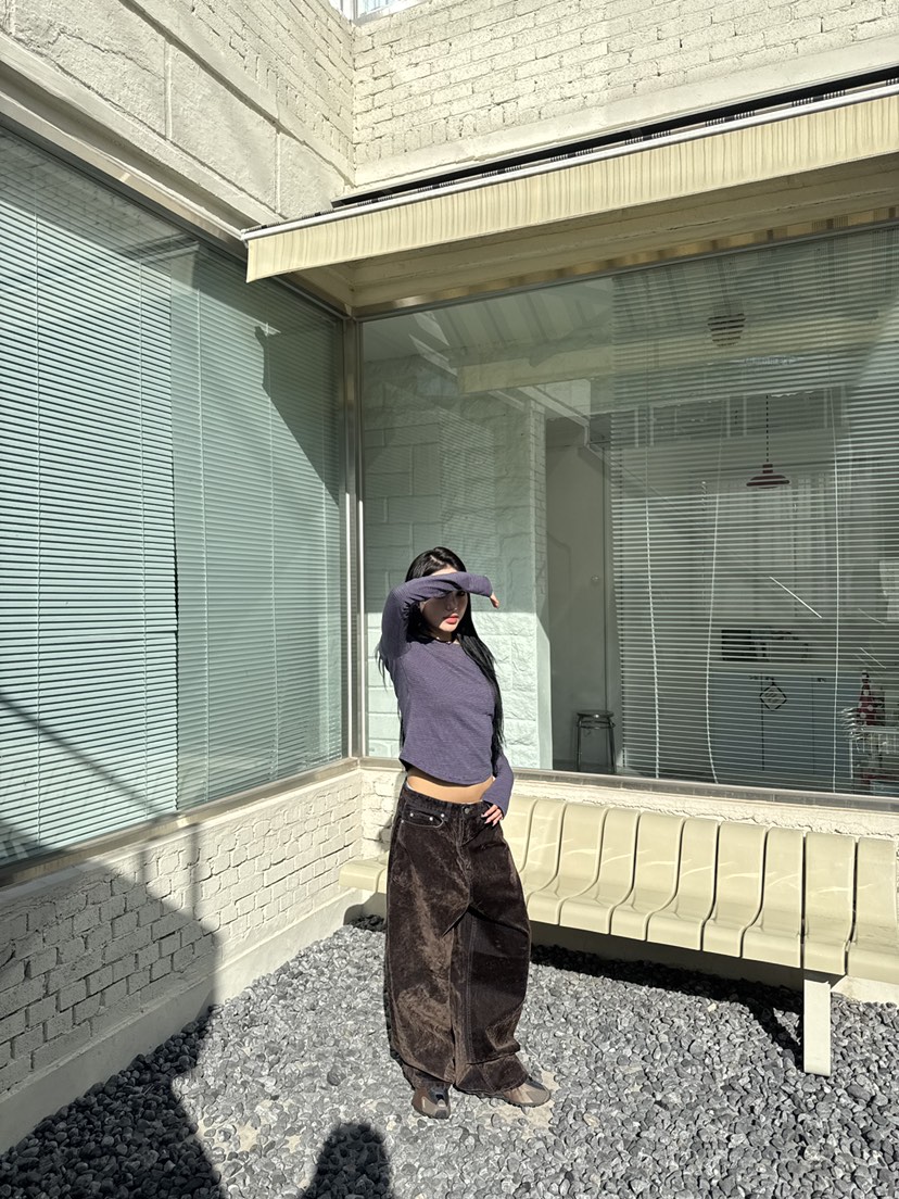 SEEOT東大門㊣實拍女士新款熱賣人氣職業真品休閑褲天鵝絨水洗GGD休閑褲