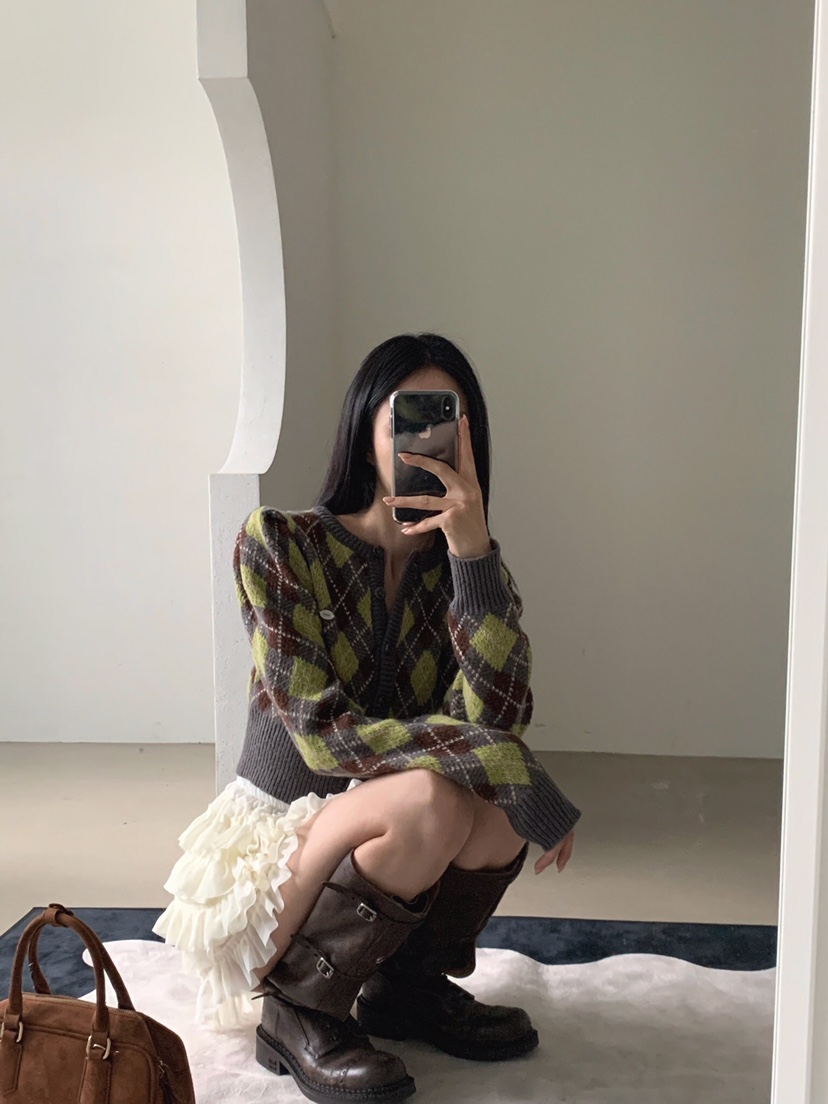 VERANDA韓國直郵㊣女裝新品25秋冬人氣職業真品時尚休閑針織衫VERANDA針織衫