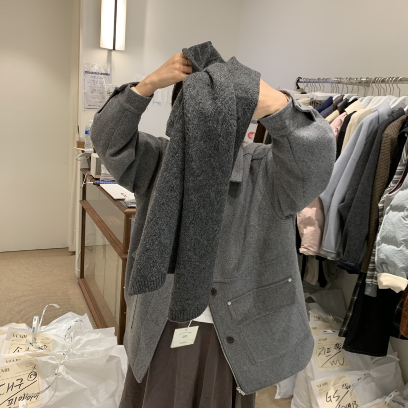 VENIR-a韓國代購㊣女裝新品25秋冬時尚人氣圍巾披肩羊絨圍巾VENIR-a圍巾/披肩圖色5